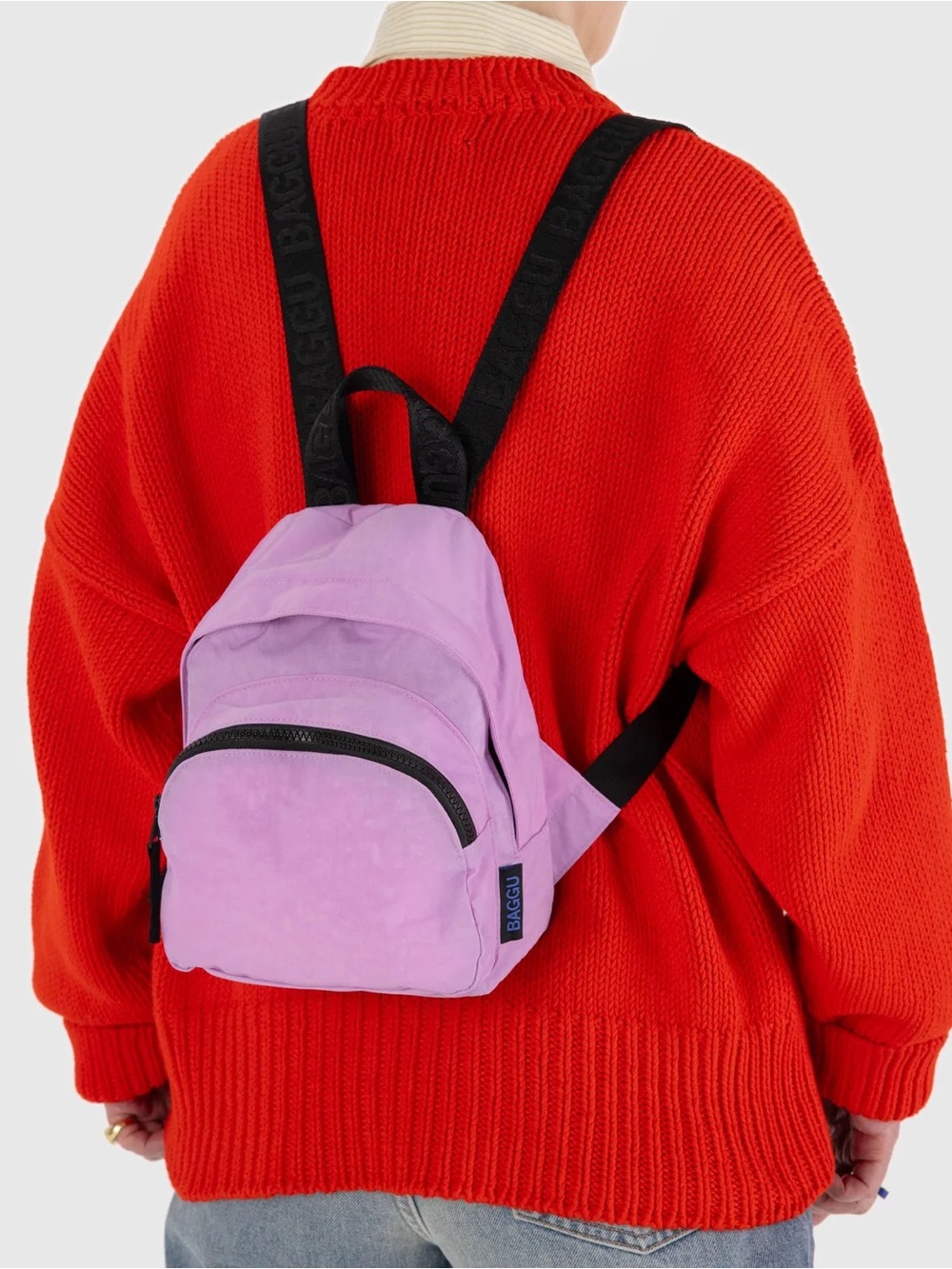 New! BAGGU mini nylon backpack in Peony - new with tag!